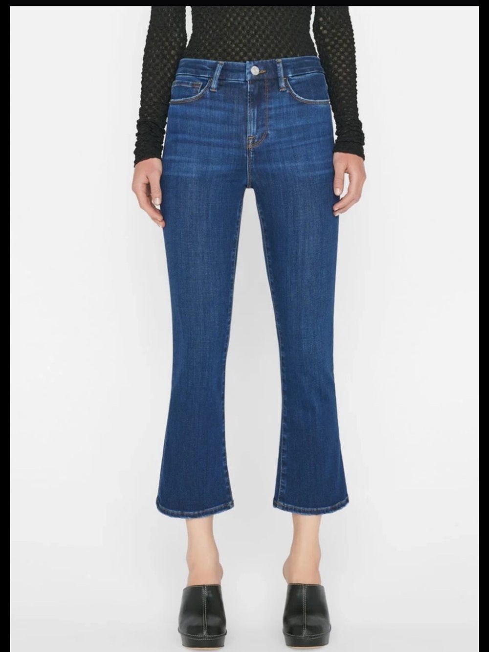 Frame Le Crop Mini Boot Denim Women's Dark Blue Flared Jeans